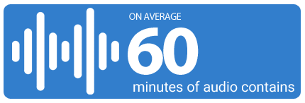 On average 60 minutes of audio contains